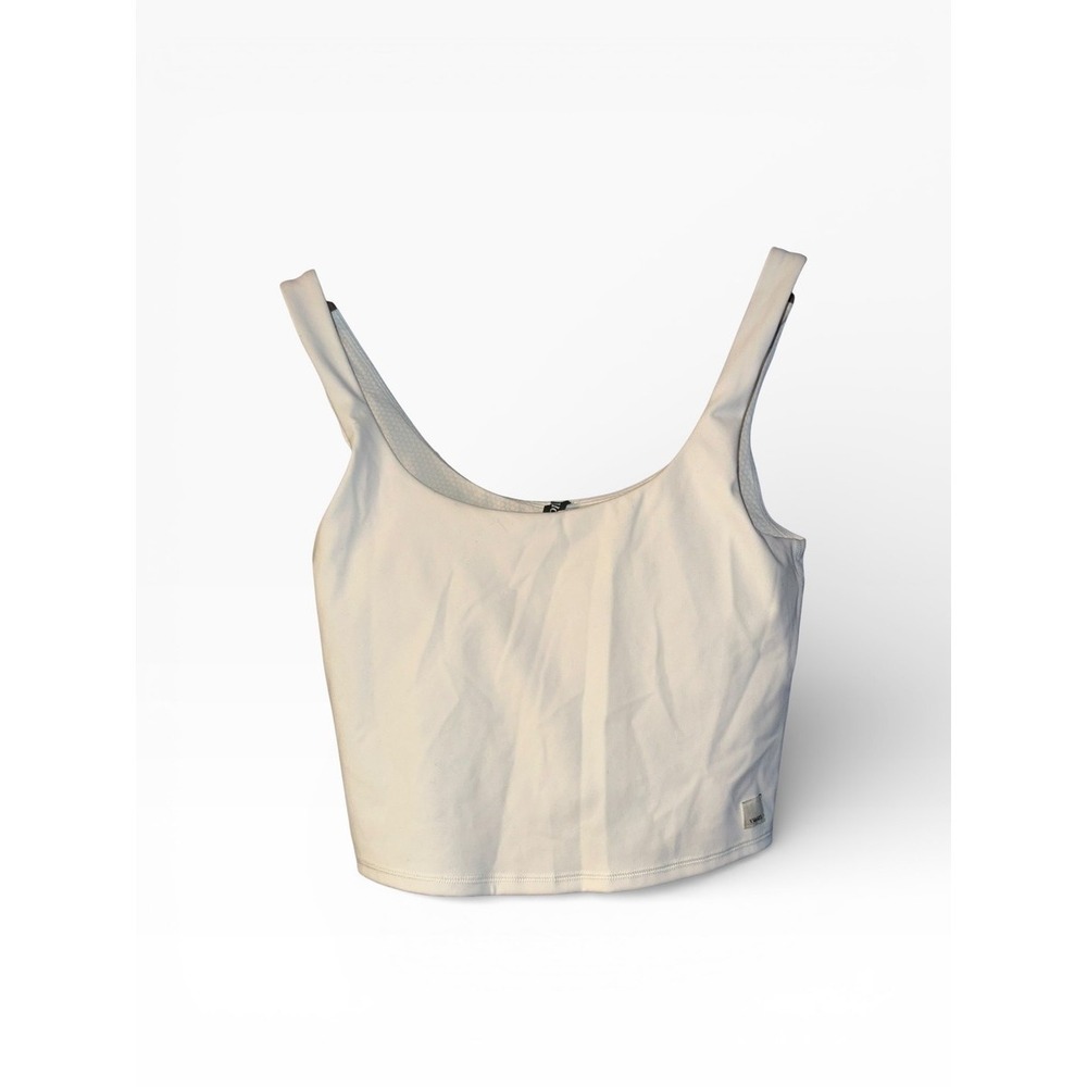 Vuori Daily Crop Top - Off-White/Cream, Soft with Shelf Bra